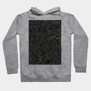 Black and White Ink Pen Lines Soap Bubbles Pattern Hoodie